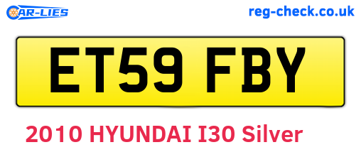 ET59FBY are the vehicle registration plates.