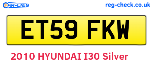 ET59FKW are the vehicle registration plates.