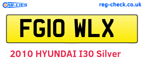 FG10WLX are the vehicle registration plates.