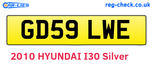 GD59LWE are the vehicle registration plates.