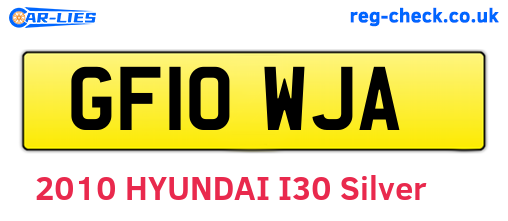 GF10WJA are the vehicle registration plates.