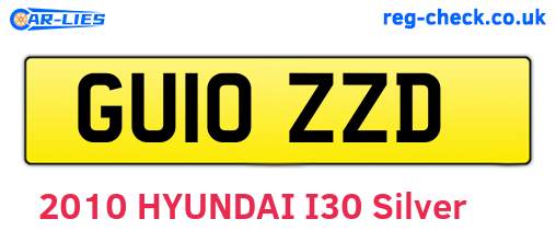 GU10ZZD are the vehicle registration plates.