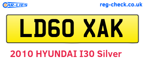 LD60XAK are the vehicle registration plates.