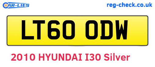 LT60ODW are the vehicle registration plates.