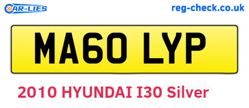 MA60LYP are the vehicle registration plates.