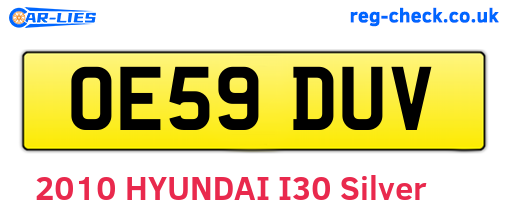 OE59DUV are the vehicle registration plates.