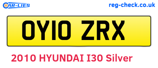 OY10ZRX are the vehicle registration plates.