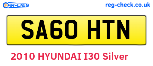 SA60HTN are the vehicle registration plates.