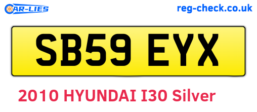 SB59EYX are the vehicle registration plates.