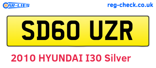 SD60UZR are the vehicle registration plates.