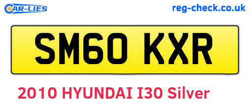 SM60KXR are the vehicle registration plates.