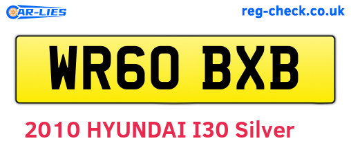 WR60BXB are the vehicle registration plates.