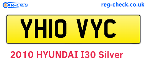 YH10VYC are the vehicle registration plates.