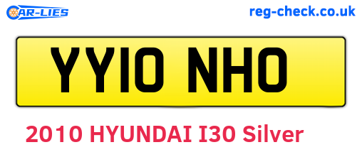 YY10NHO are the vehicle registration plates.