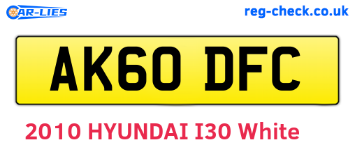 AK60DFC are the vehicle registration plates.