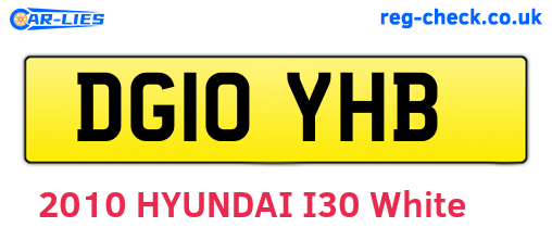 DG10YHB are the vehicle registration plates.