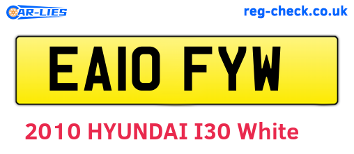EA10FYW are the vehicle registration plates.