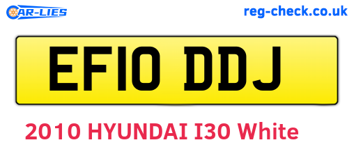EF10DDJ are the vehicle registration plates.