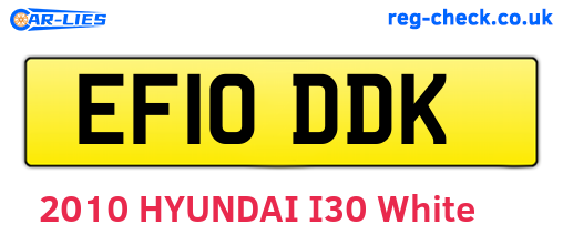 EF10DDK are the vehicle registration plates.