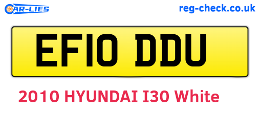 EF10DDU are the vehicle registration plates.