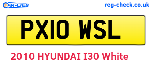PX10WSL are the vehicle registration plates.