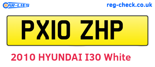PX10ZHP are the vehicle registration plates.
