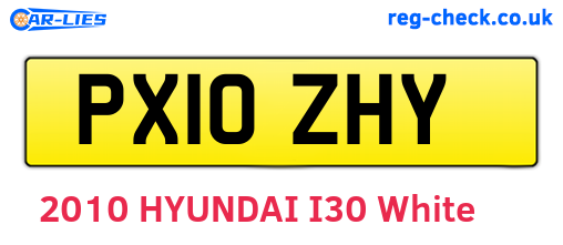 PX10ZHY are the vehicle registration plates.