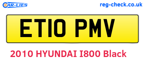 ET10PMV are the vehicle registration plates.