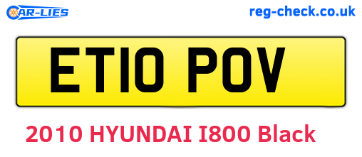 ET10POV are the vehicle registration plates.