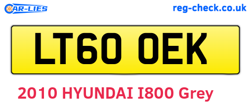 LT60OEK are the vehicle registration plates.