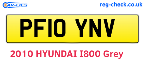 PF10YNV are the vehicle registration plates.