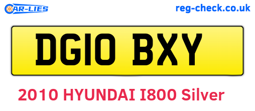 DG10BXY are the vehicle registration plates.
