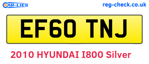 EF60TNJ are the vehicle registration plates.