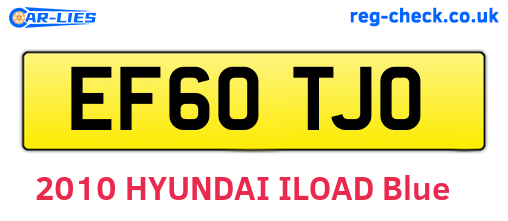 EF60TJO are the vehicle registration plates.