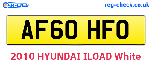 AF60HFO are the vehicle registration plates.