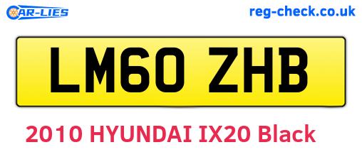 LM60ZHB are the vehicle registration plates.