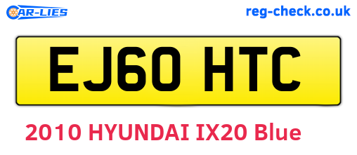 EJ60HTC are the vehicle registration plates.