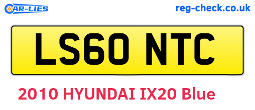 LS60NTC are the vehicle registration plates.