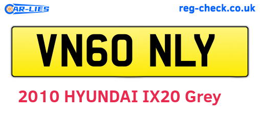 VN60NLY are the vehicle registration plates.