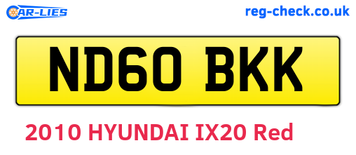ND60BKK are the vehicle registration plates.
