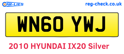 WN60YWJ are the vehicle registration plates.