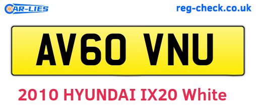 AV60VNU are the vehicle registration plates.