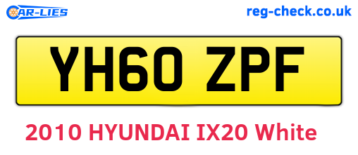 YH60ZPF are the vehicle registration plates.
