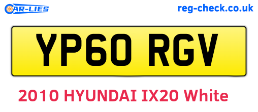 YP60RGV are the vehicle registration plates.