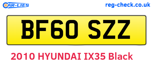 BF60SZZ are the vehicle registration plates.