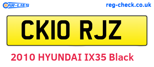 CK10RJZ are the vehicle registration plates.