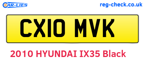 CX10MVK are the vehicle registration plates.