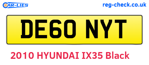 DE60NYT are the vehicle registration plates.
