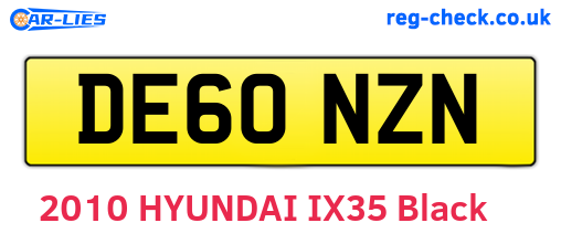 DE60NZN are the vehicle registration plates.