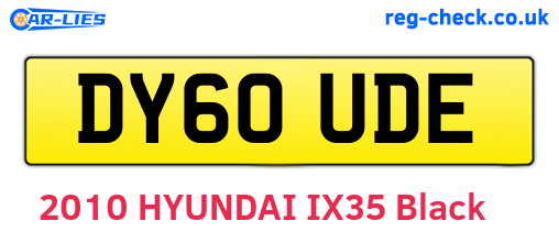 DY60UDE are the vehicle registration plates.